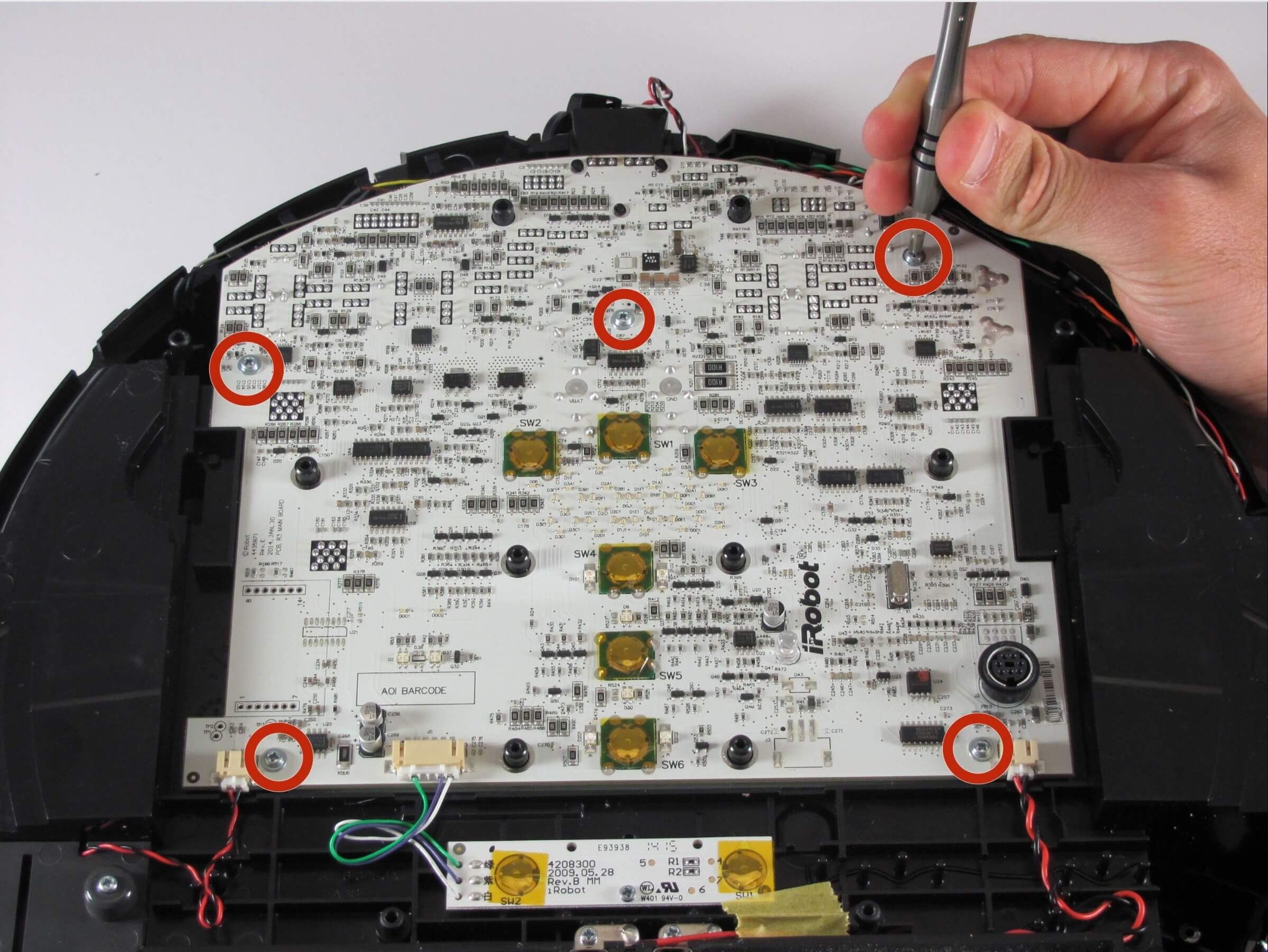 Checking Roomba motherboard