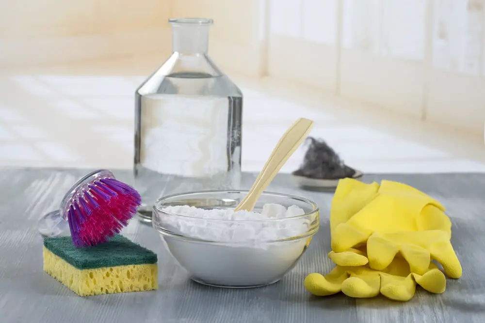 Use baking soda solution, then mop
